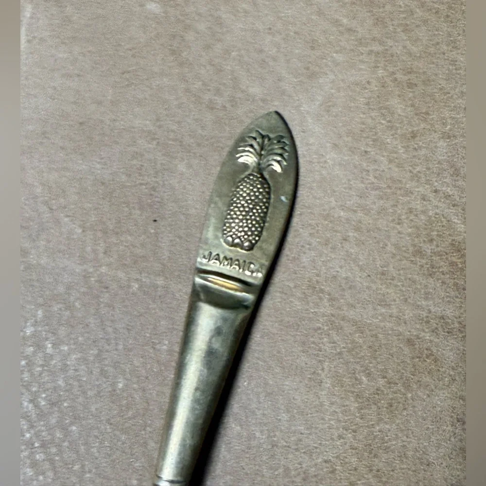 Small Jamaica Pineapple Cocktail Fork Gold Vintage